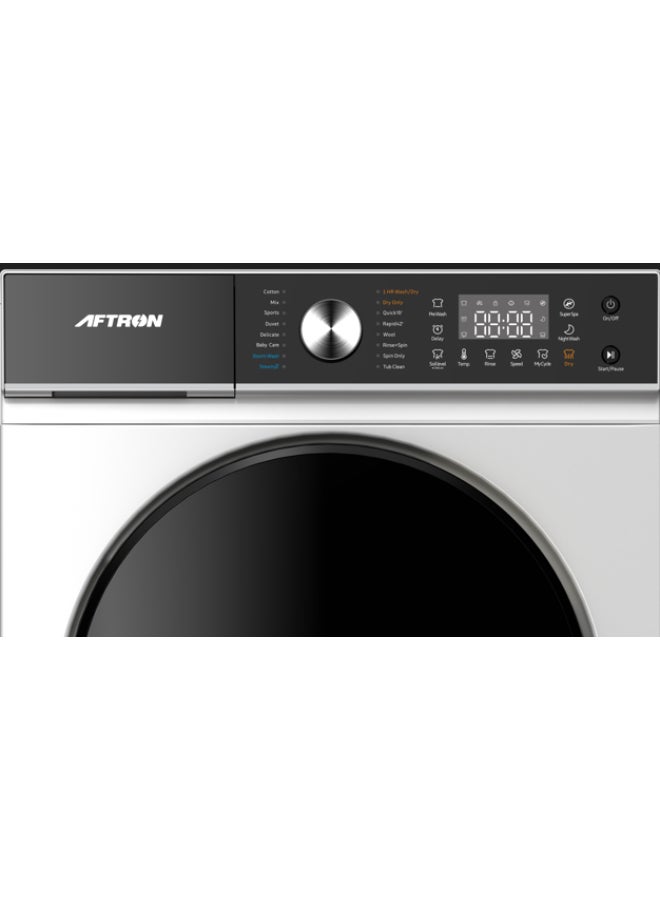 أفترون غسالة/مجفف أفترون 9 كجم/6 كجم تحميل أمامي مع محرك BLDC، شاشة LED بيضاء - AFWF9650D - Image 2