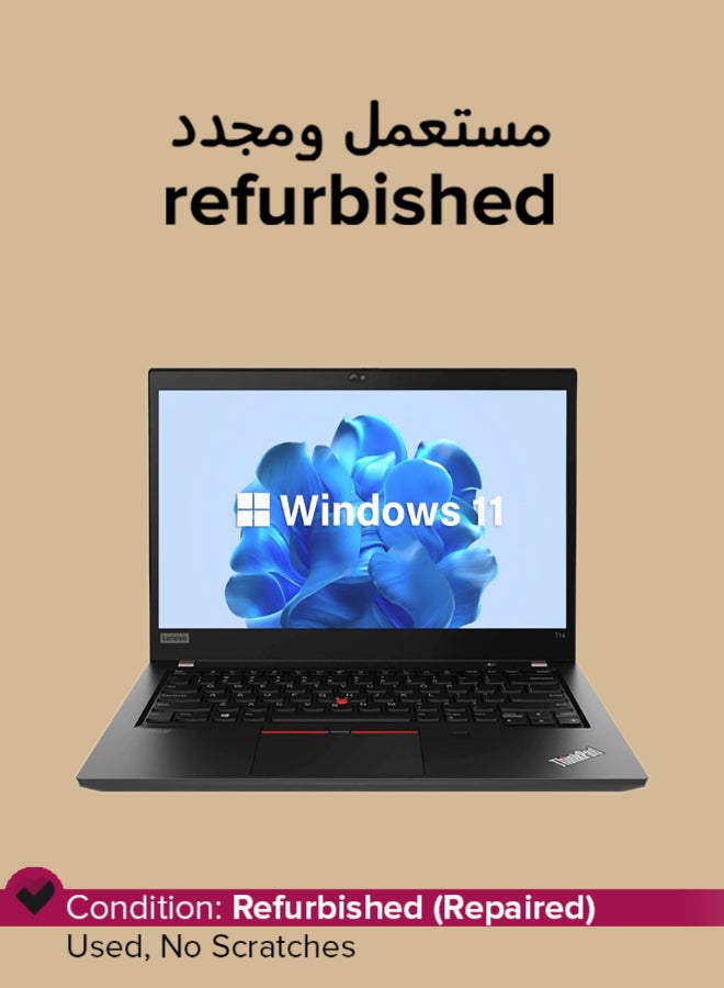 Refurbished - Thinkpad T14 Gen 1 Laptop With 14-Inch Display,Intel Core i7 Processor/Quad Core/10th Gen/16GB RAM/512GB SSD/Intel UHD Graphics/Windows 11 Pro English Black