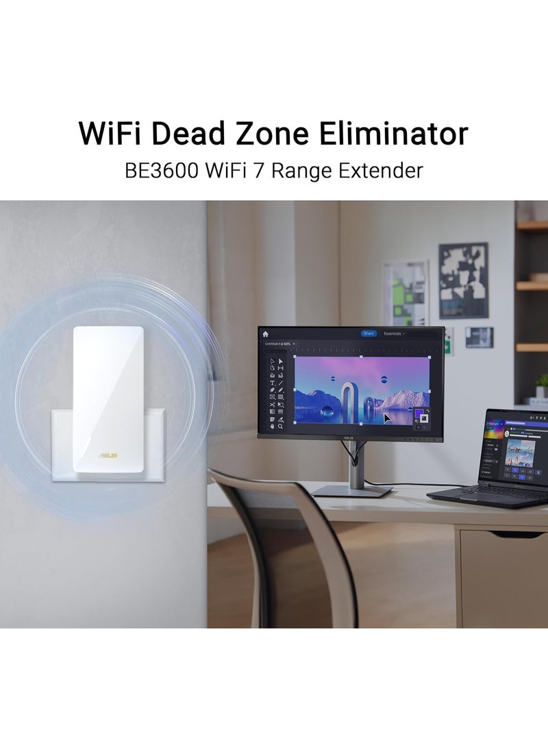ASUS RP-BE58 BE3600 Dual-Band WiFi 7 (802.11be) Range Extender/AiMesh Extender for seamless mesh WiFi; works with nearly any WiFi router White - Image 2