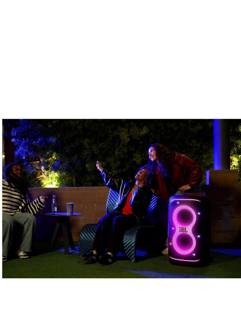 JBL PartyBox 520 Portable Bluetooth Party Speaker with AI Sound Boost, 400W Powerful Sound, Dynamic Light Show, 15H Playtime, Mic & Guitar Inputs, IPX4 Splashproof, Telescopic Handle & Wheels – Black JBLPARTYBOX520EU black - Image 5