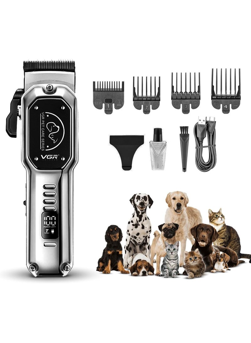 في جي آر مقص شعر الحيوانات الأليفة القابل لإعادة الشحن من VGR، فضي - V-201 - Image 1