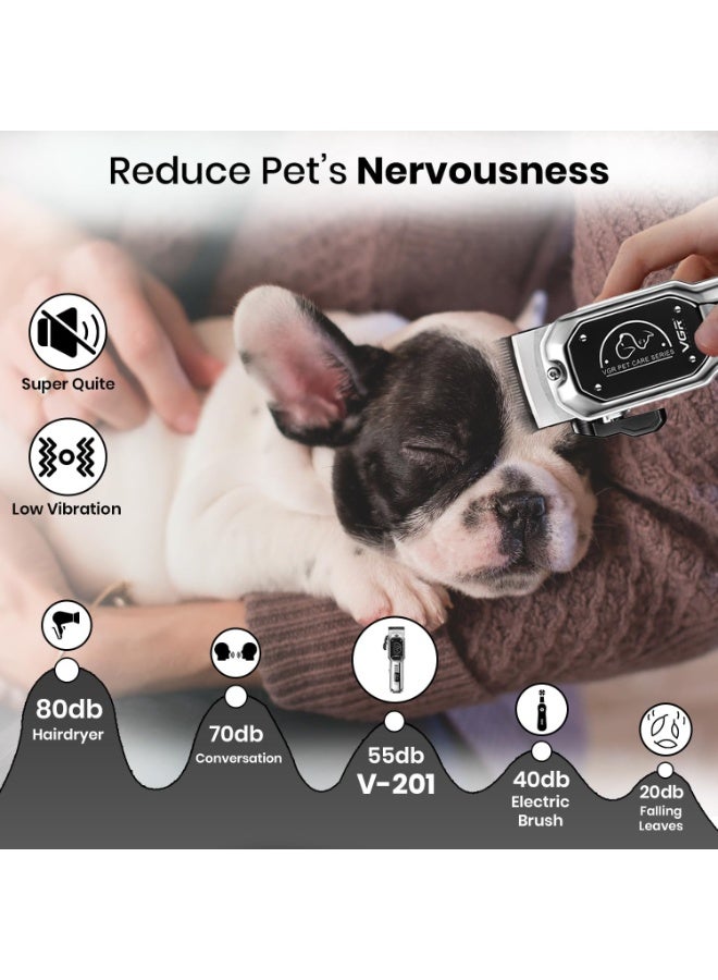 في جي آر مقص شعر الحيوانات الأليفة القابل لإعادة الشحن من VGR، فضي - V-201 - Image 2