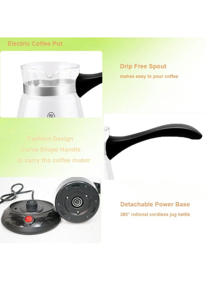 DLC Turkish Coffee Maker 500ml, 600W Electric Coffee Pot – Traditional Style, Fast Heating, Easy to Use & Clean, 2 Years Warranty – 500 ml 600 W 38107 Multi Colour - Image 4