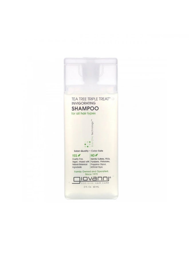 Giovanni Triple Strengthening Tea Tree Shampoo for All Hair Types 60ml - Image 1