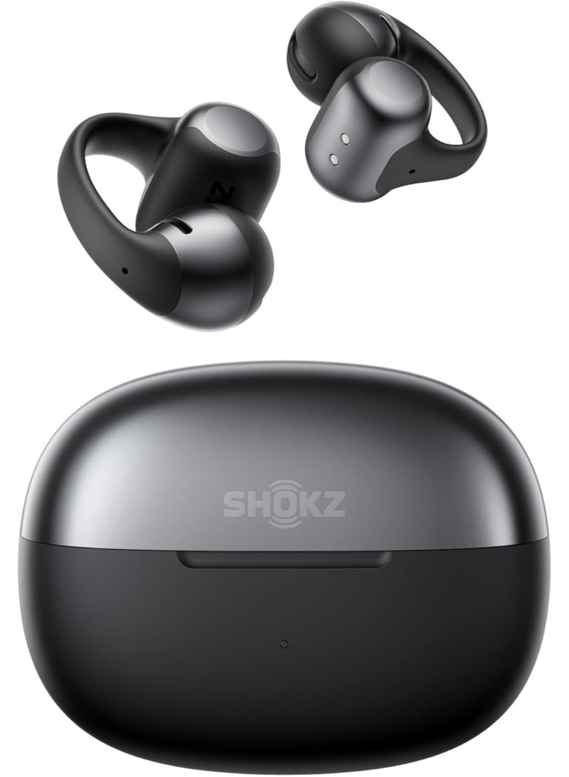 شوكز سماعات أذن مفتوحة OpenDots ONE، صوت دولبي متميز، سماعات أذن قابلة للتعليق 6.5 جرام، 40 ساعة من وقت التشغيل، بلوتوث 5.4، سماعات لاسلكية مع ميكروفون، شحن سريع، IP54، مع قطعة قماش للتنظيف، للتنقل - Image 1