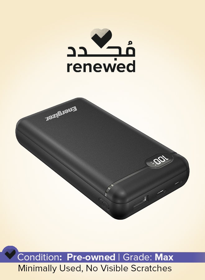Energizer 20000 mAh Renewed - Energizer 20000 mAh Rapid Charging Power Bank with Type C and USB A Outputs - Black - Image 1