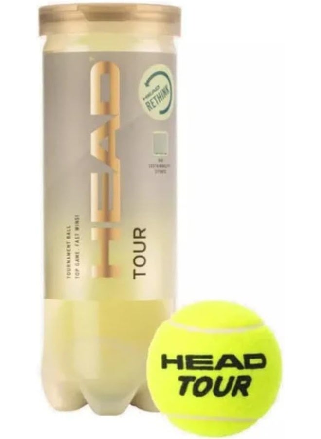 HEAD Tour Professional Tennis Balls – Premium Control, Spin, And Durability For Tournament-Level Play - Image 1