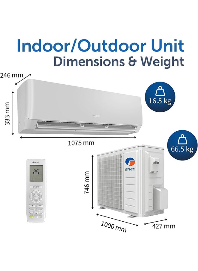 Gree 2.5Ton Portable Air Conditioner With Remote controlled, Child Lock Protection, LED Display, Up To 24M Air Flow, Sleep Mode Function, Rotary Compressor, Q4MATIC-P30C3 - 5 Years Full Parts Warranty 2720 W Q4MATIC-P30C3 white - Image 2