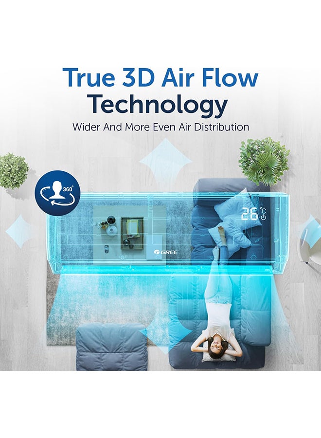 غراي مكيف هواء محمول جري 1 طن مع تحكم عن بُعد، حماية قفل الأطفال، شاشة LED، تدفق هواء يصل إلى 12 متر، وظيفة وضع النوم، ضاغط دوار، Q4MATIC-P12C3 - ضمان كامل للقطع لمدة 5 سنوات - Image 4
