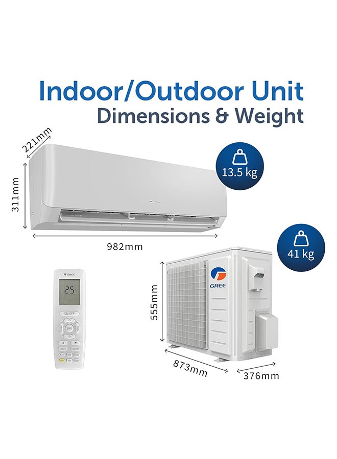 غراي مكيف هواء محمول جري 1 طن مع تحكم عن بُعد، حماية قفل الأطفال، شاشة LED، تدفق هواء يصل إلى 12 متر، وظيفة وضع النوم، ضاغط دوار، Q4MATIC-P12C3 - ضمان كامل للقطع لمدة 5 سنوات - Image 2
