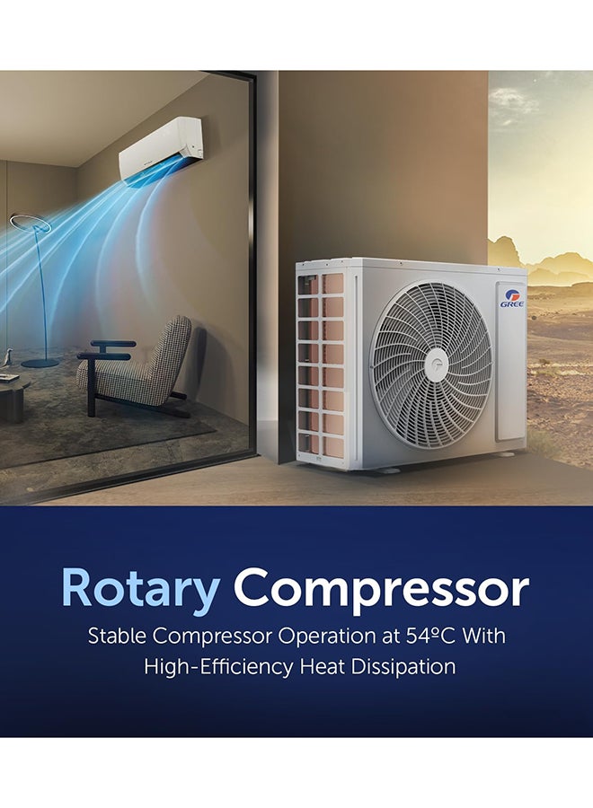 غراي مكيف هواء محمول جري 1 طن مع تحكم عن بُعد، حماية قفل الأطفال، شاشة LED، تدفق هواء يصل إلى 12 متر، وظيفة وضع النوم، ضاغط دوار، Q4MATIC-P12C3 - ضمان كامل للقطع لمدة 5 سنوات - Image 5