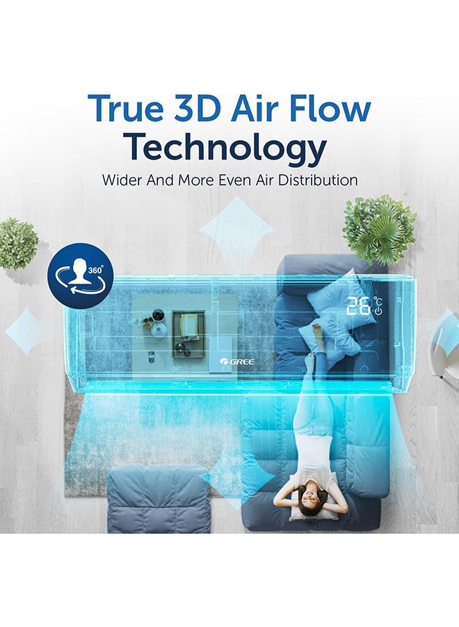 Gree 1.5Ton Portable Air Conditioner With Remote controlled, Child Lock Protection, LED Display, Up To 17M Air Flow, Sleep Mode Function, Rotary Compressor, Q4MATIC-P18C3 - 5 Years Full Parts Warranty 2720 W Q4MATIC-P18C3 white - Image 4