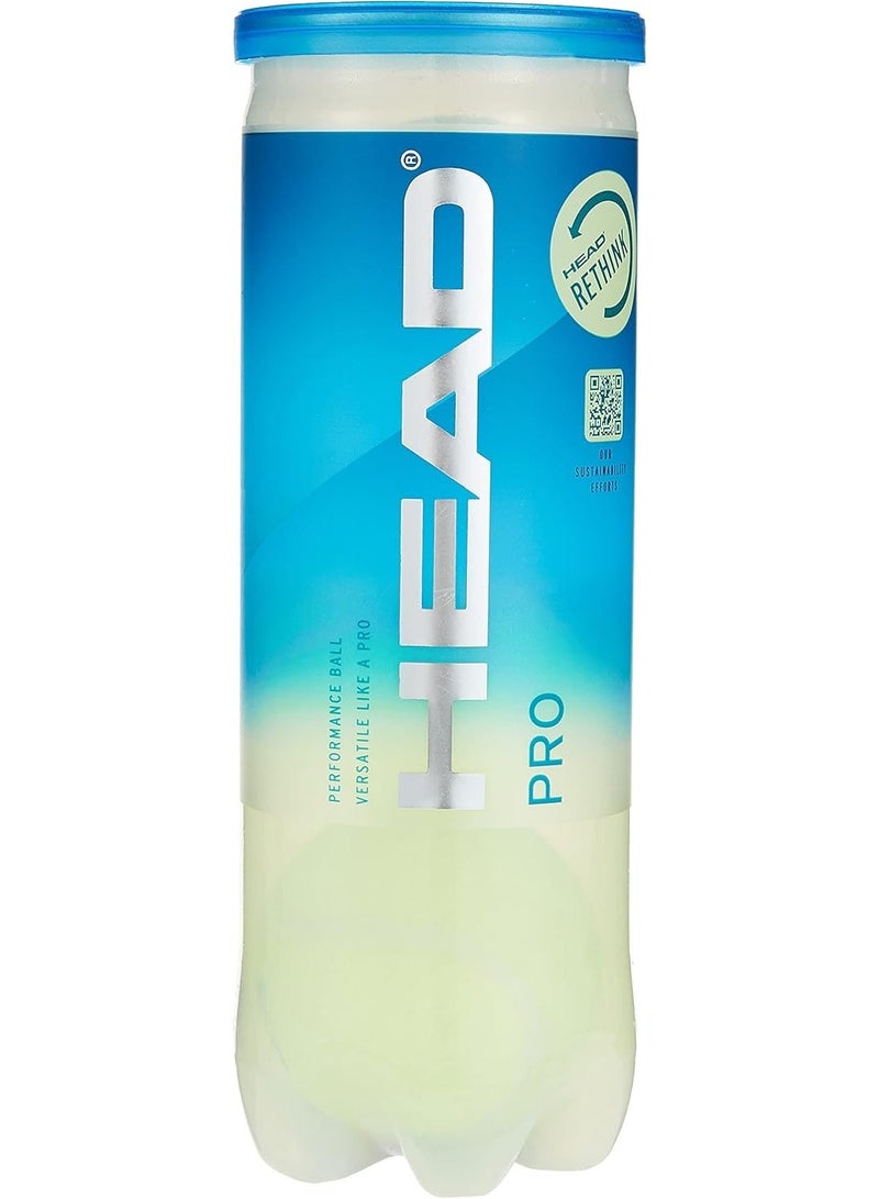 HEAD Pro Tennis Balls – Pack Of 3 – Premium Pressurized Balls For Consistent Bounce And Durability - Image 1