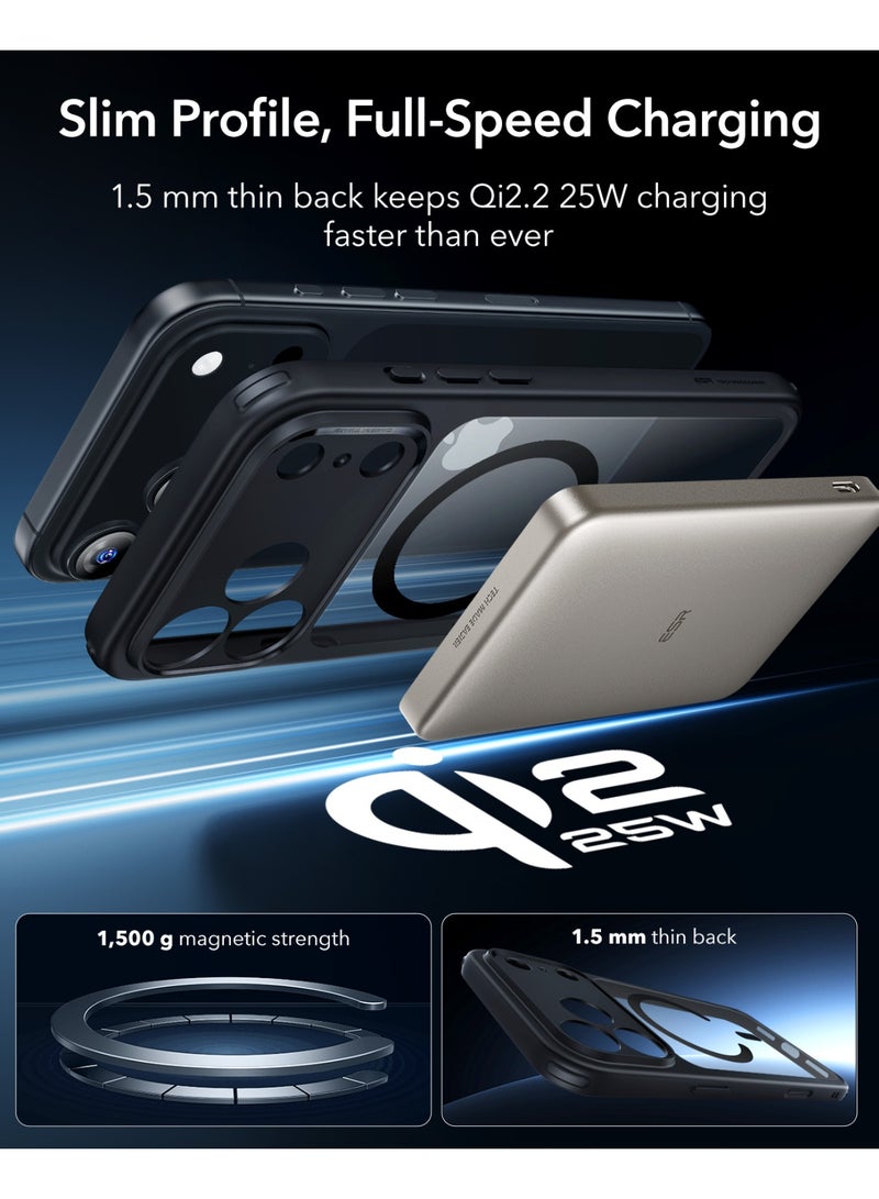 ESR Classic Hybrid Magnetic Case (Camera Control) Set, Compatible with iPhone 17 Pro (Screen Protector+Magsafe case) Black - Image 5