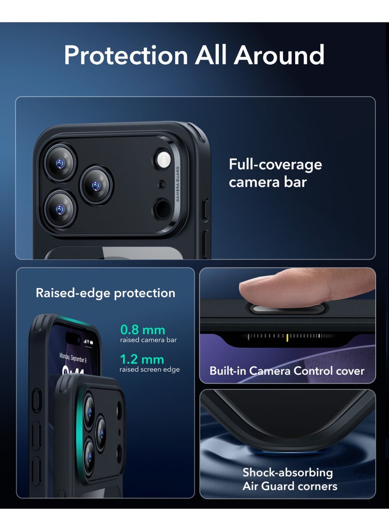 ESR Classic Hybrid Magnetic Case (Camera Control) Set, Compatible with iPhone 17 Pro (Screen Protector+Magsafe case) Black - Image 2