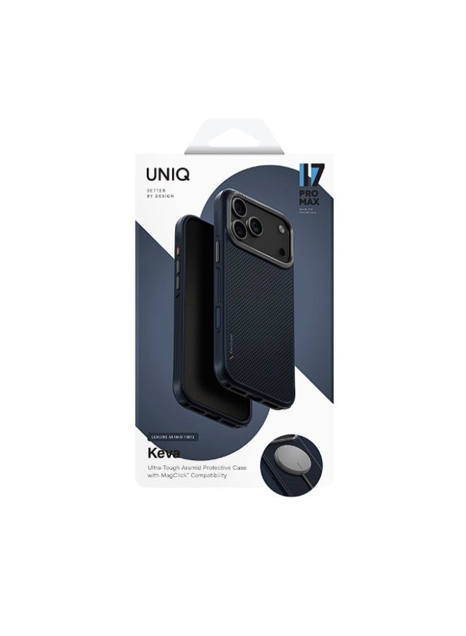 يونيك غطاء UNIQ KEVA القوي من ألياف الأراميد لجهاز iPhone 17 Pro Max (6.9 بوصة) | نحيف للغاية وخفيف الوزن | غطاء واقي مضاد للصدمات | تشطيب غير لامع فاخر | أزرق ترانس - Image 5
