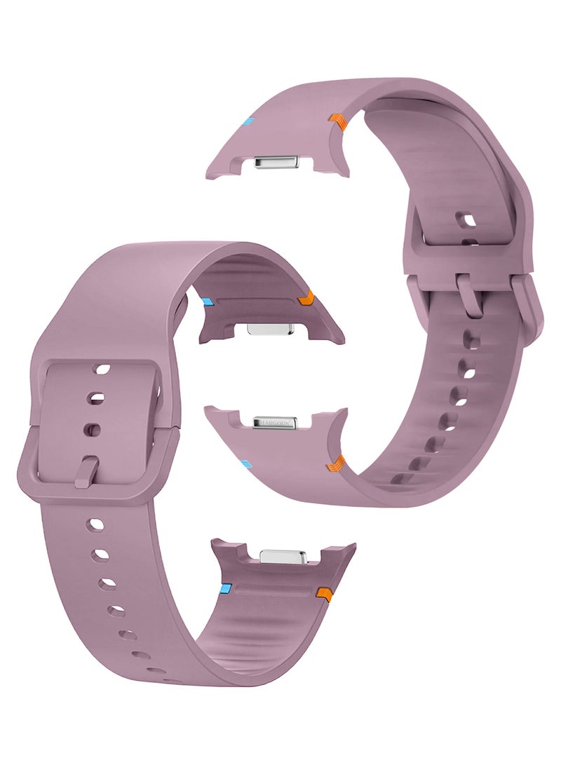 MARGOUN Sport Band for Galaxy Watch 8 40mm 44mm and Watch 8 Classic 46mm, Silicone Replacement Strap, M/L Size - Light Purple - Image 1