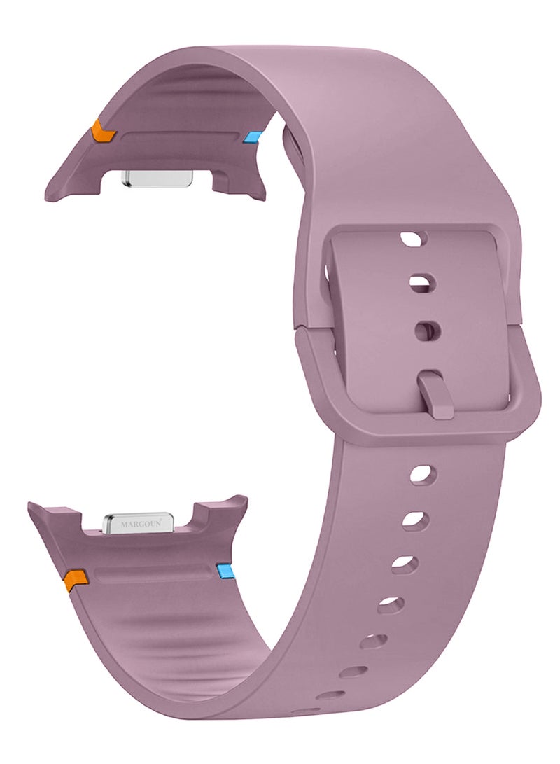 MARGOUN Sport Band for Galaxy Watch 8 40mm 44mm and Watch 8 Classic 46mm, Silicone Replacement Strap, M/L Size - Light Purple - Image 3