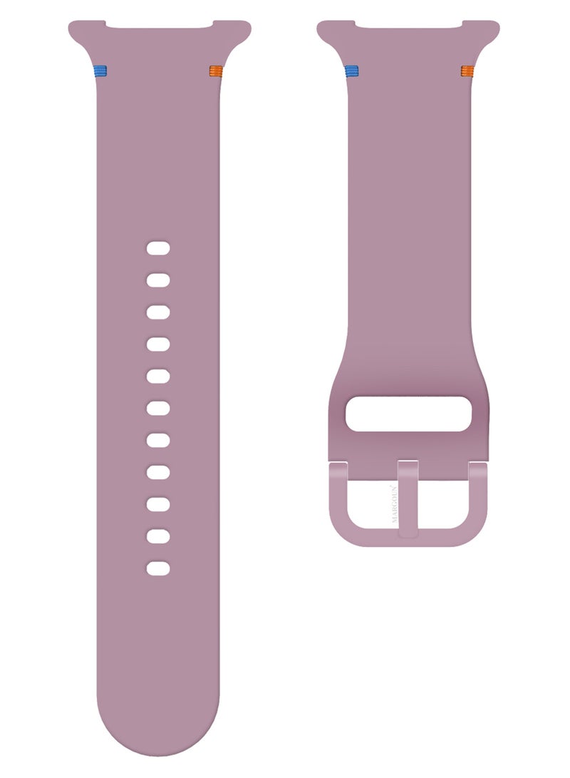 MARGOUN Sport Band for Galaxy Watch 8 40mm 44mm and Watch 8 Classic 46mm, Silicone Replacement Strap, M/L Size - Light Purple - Image 5
