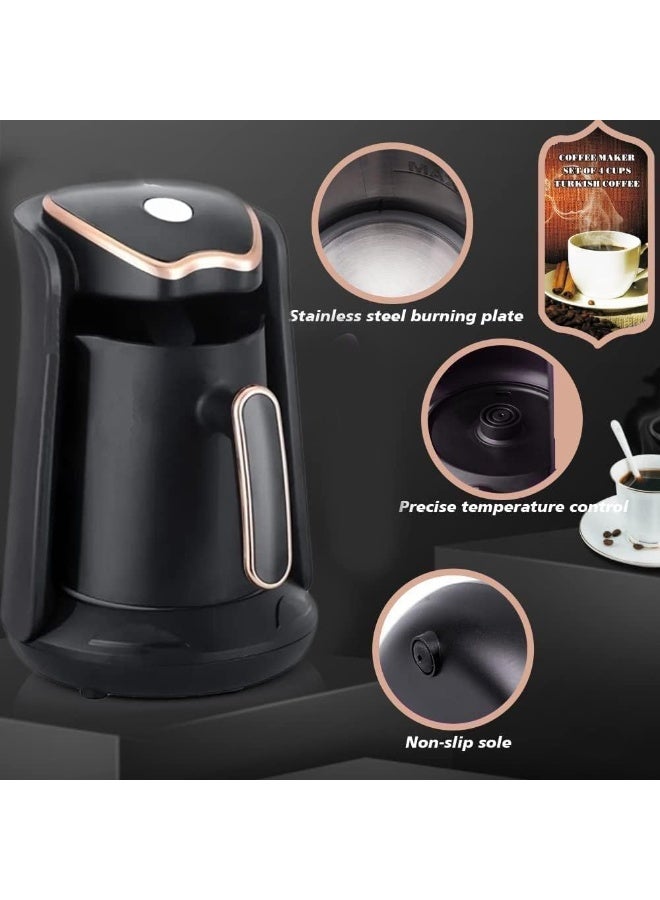 DLC Turkish Coffee Maker, 800W Electric Coffee Machine, 300ML Capacity, Fast and Authentic Brew, 2-Year Warranty, Black 300 ml 800 W 7323 black - Image 5