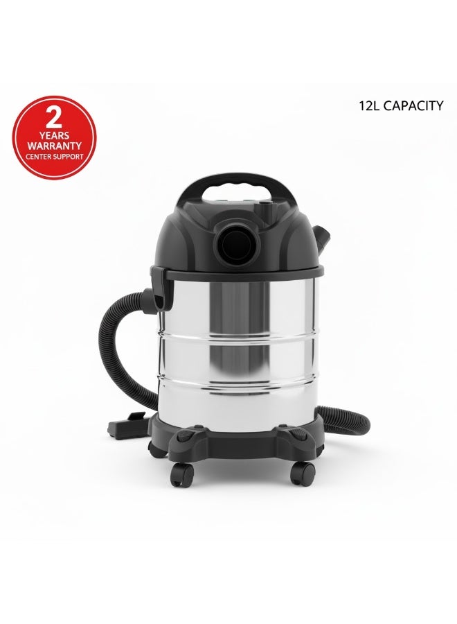 DLC 3-in-1 Wet & Dry Vacuum Cleaner with Powerful Suction & Blower – Heavy-Duty 12L Tank, Multi-Filtration System, 220-240V – Ideal for Home, Garage, Workshop & Office 12 L 1200 W 36361 black - Image 2