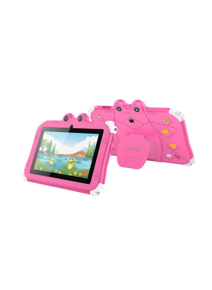 Oteeto TAB 6 Kids Tablet 4GB RAM + 128GB ROM 7-Inch IPS LCD / Quad-Core 1.3 GHz Processor/2MP Front + 5MP Rear Camera / 3500mAh Battery / Wifi / Android 13 /Includes Tablet PC, Charger, Micro Cable, Screen protector, User manual, Bracelet And Touch Pen - Image 1