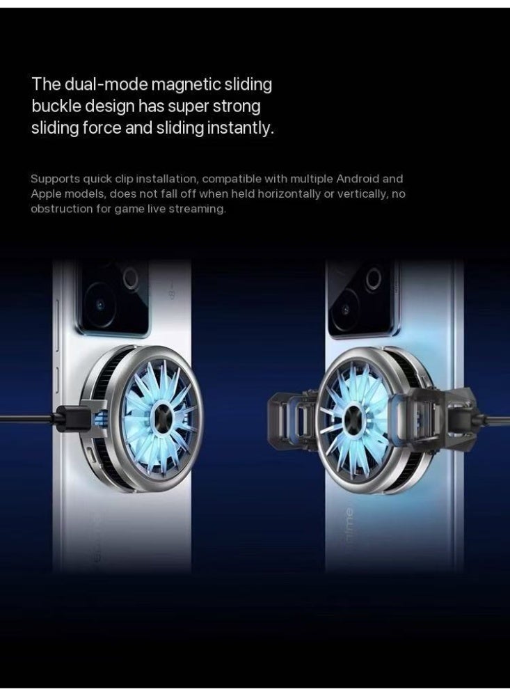 realme Exclusive Magnetic Cooling Back Clip PRO - Dual-Mode Semiconductor Cooling E-Sports Level Cooling Artifact grey - Image 3