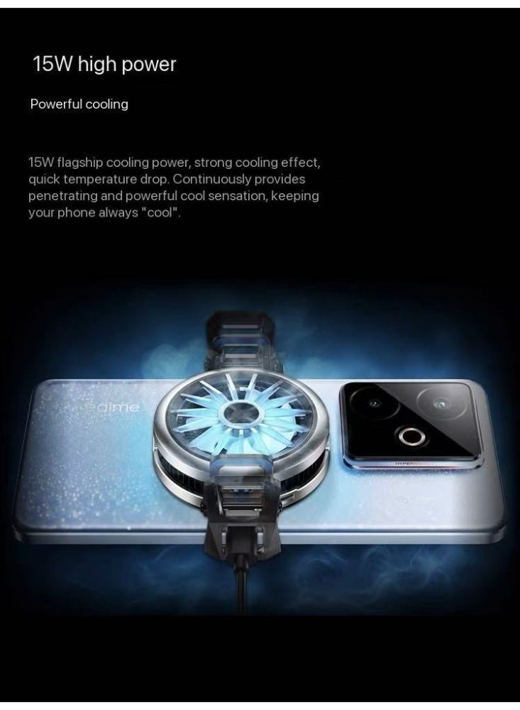 realme Exclusive Magnetic Cooling Back Clip PRO - Dual-Mode Semiconductor Cooling E-Sports Level Cooling Artifact grey - Image 5