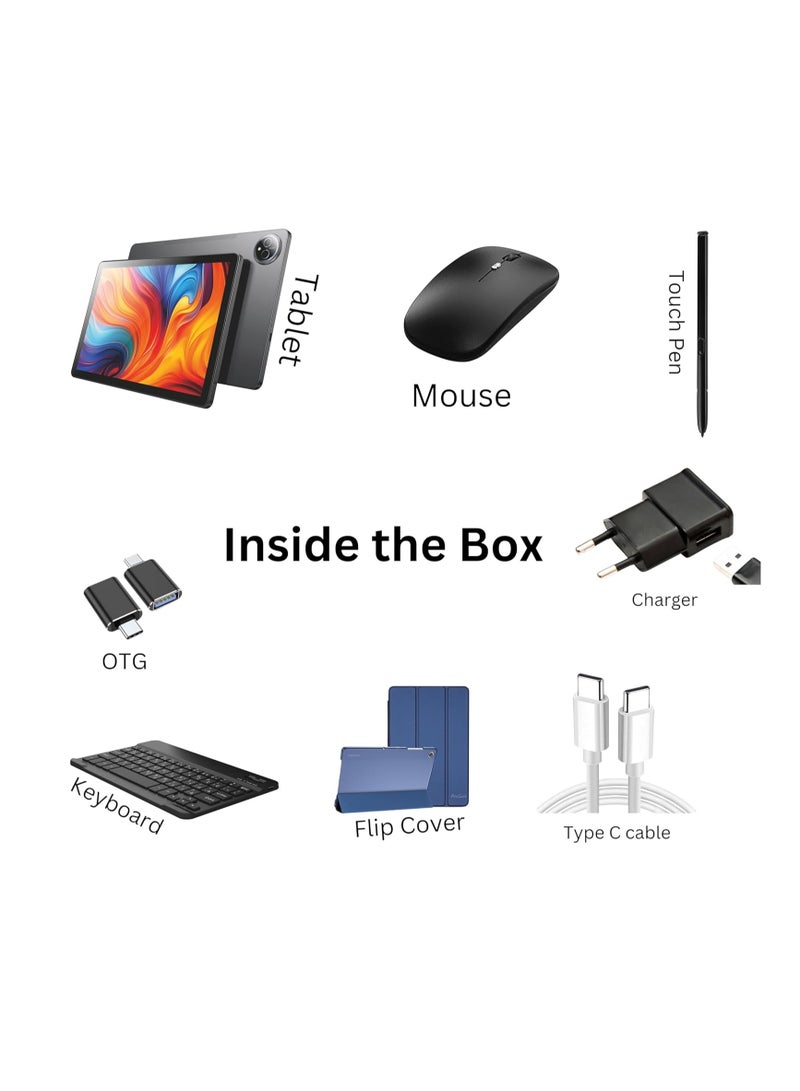 Oteeto TAB 14 Tablet/11. Inch Incell Display//Octa Core 2.0GHz Processor/Android 14/8MP Front + 13 MP Rear Camera/8GB RAM + 512GB ROM/8000 mAH Battery/4G Dual SIM/5G Wifi/Keyboard/Flip Cover etc - Blue - Image 2