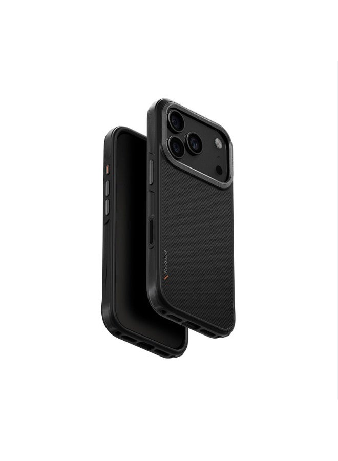 يونيك غطاء حماية هاتف UNIQ iPhone 17 (أسود كربوني – حافة كيفا) | نحيف وخفيف الوزن | حماية ضد الصدمات | تشطيب غير لامع فاخر | iPhone 17 Pro - Image 1