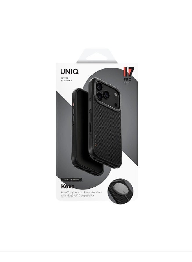 يونيك غطاء حماية هاتف UNIQ iPhone 17 (أسود كربوني – حافة كيفا) | نحيف وخفيف الوزن | حماية ضد الصدمات | تشطيب غير لامع فاخر | iPhone 17 Pro - Image 4