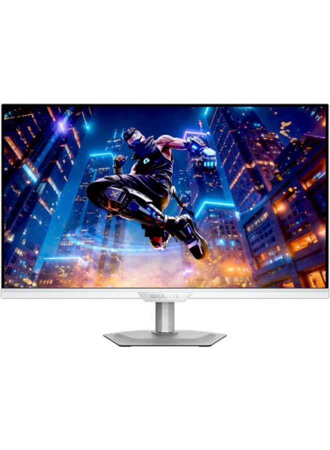 جيجابايت M27UP-ICE 27" 4K UHD 160Hz/320Hz Dual-Mode Gaming Monitor, SS-IPS, 1ms, HDR400, 95% DCI-P3, HDMI 2.1, DP 1.4, USB-C 18W, FreeSync, G-Sync, KVM, Height-Adjustable white - Image 1