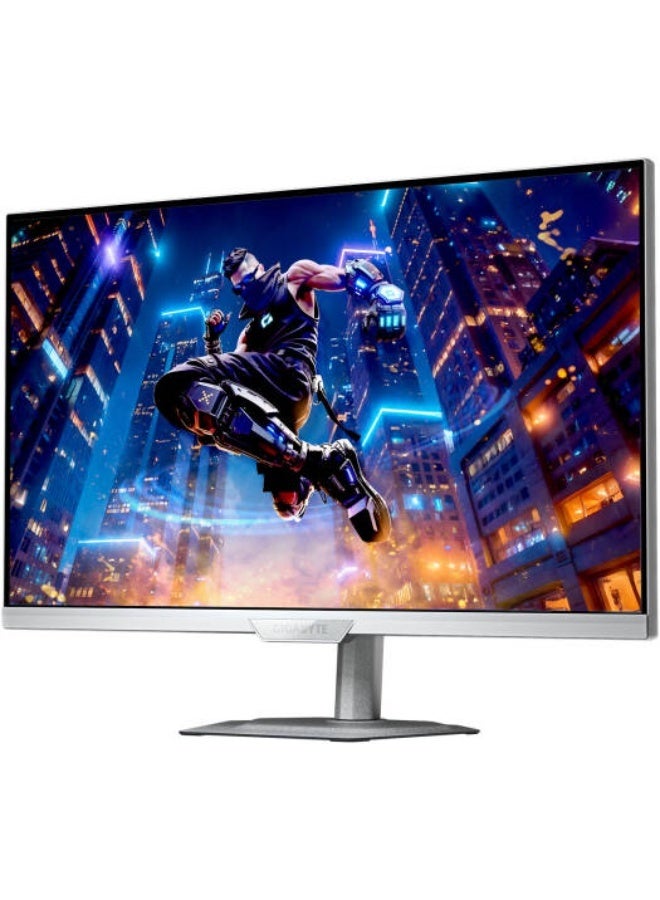 جيجابايت M27UP-ICE 27" 4K UHD 160Hz/320Hz Dual-Mode Gaming Monitor, SS-IPS, 1ms, HDR400, 95% DCI-P3, HDMI 2.1, DP 1.4, USB-C 18W, FreeSync, G-Sync, KVM, Height-Adjustable white - Image 2