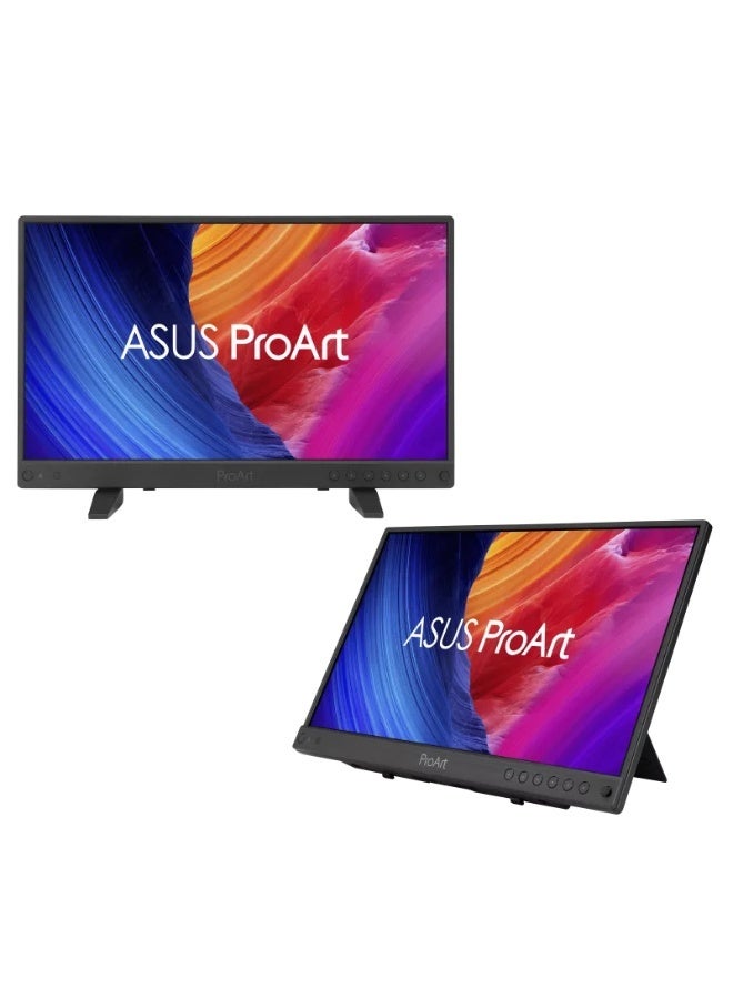 أسوس ProArt Display PA16USV 15.6-Inch 4K UHD (3840×2160) Portable Monitor, IPS Panel, HDMI 2.0 & USB-C (DP Alt Mode + Power Delivery), Anti-Glare, VESA Mount, Lightweight On-Set Professional Display | 90LM09Z3-B01370 black - Image 1