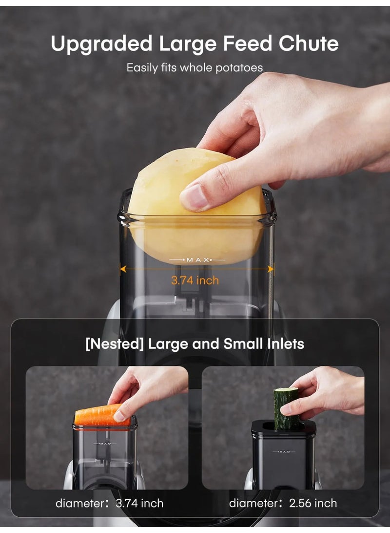 سونفير 6-in-1 Electric Vegetable Slicer & Food Chopper | 80W Powerful Motor | Multifunctional Salad Maker, Grater, Shredder & Grinder | 6 Stainless Steel Blades for Effortless Slicing, Shredding & Grating | Large Feeding Tube | One-Touch Control |Ideal for Healthy Meal Prep, Salad, Snacks & Home Cooking 80 W SF-5550 Grey - Image 5