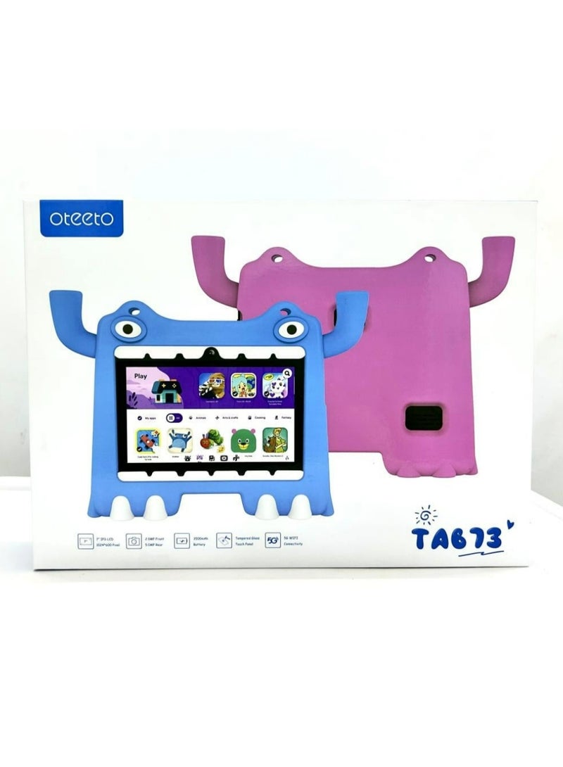 Oteeto Tab 73 Kids Tablet 7 Inch IPS LCD Screen WiFi 5G 6GB RAM 128GB ROM 3500mAh Battery blue - Image 1