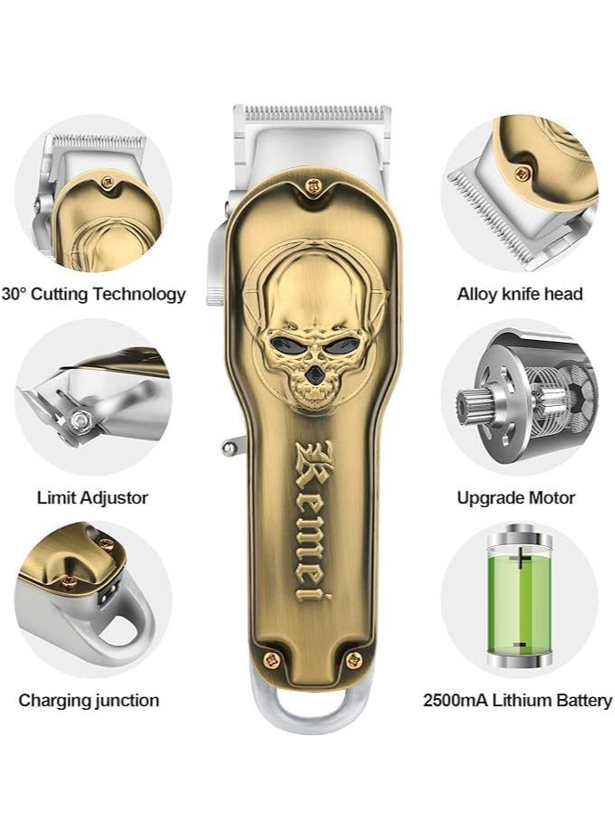 Kemei Professional hair clipper with golden metal body km-1961 - Image 2