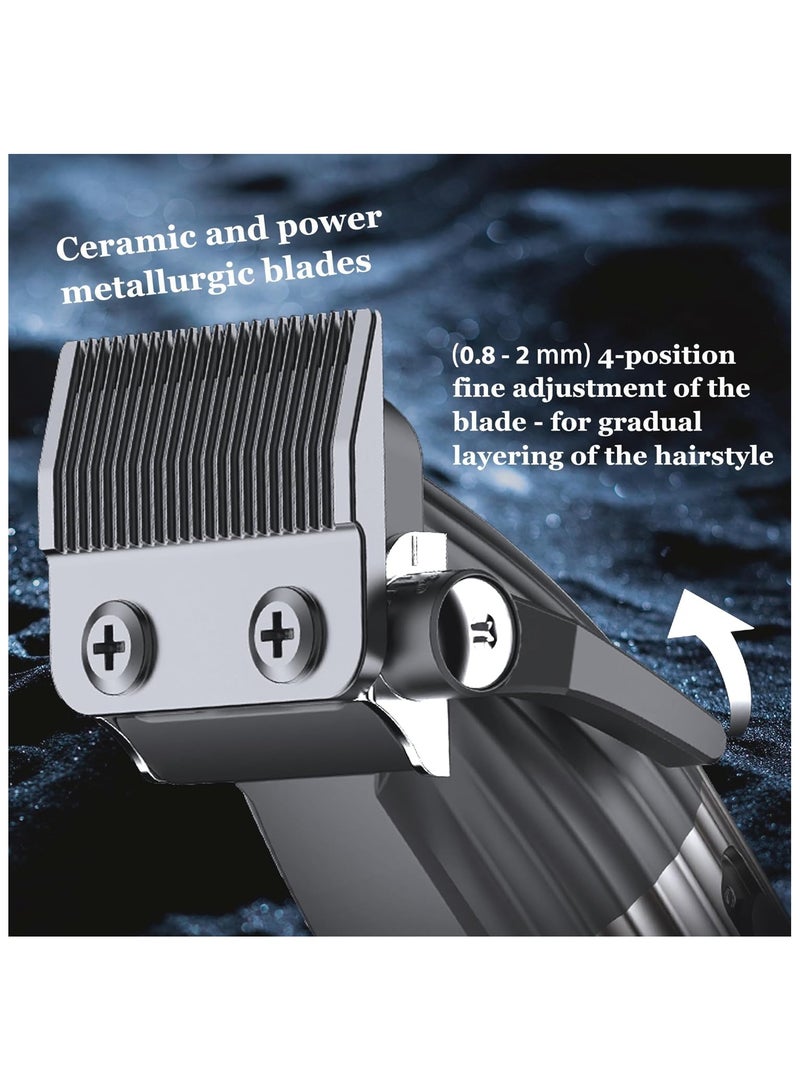 KEMEI 8536 Professional Hair Clippers for Men, Cordless Barber Clipper and Trimmers Set with LED Displays, 9000 RPM Hair Cutting Kits with Charging Bases - Image 2