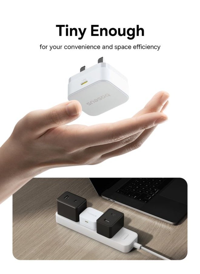 Baseus 20W Type-C Wall Plug with 60W Type-C to Type-C Cable - White - Image 2