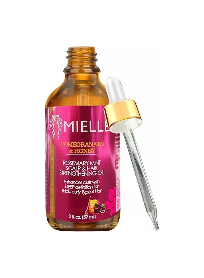 MIELLE Pomegranate & Honey Rosemary Mint Scalp & Hair Strengthening Oil 59 Mlml - Image 2