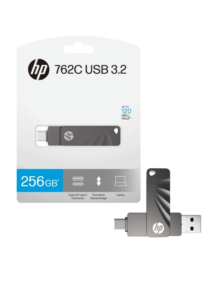 HP 762C USB Pen Drive | 256GB OTG Type-C USB 3.2 Dual Flash Drive for Iphone 15 Iphone 16 Android Tablet PC Laptop 256 GB - Image 2