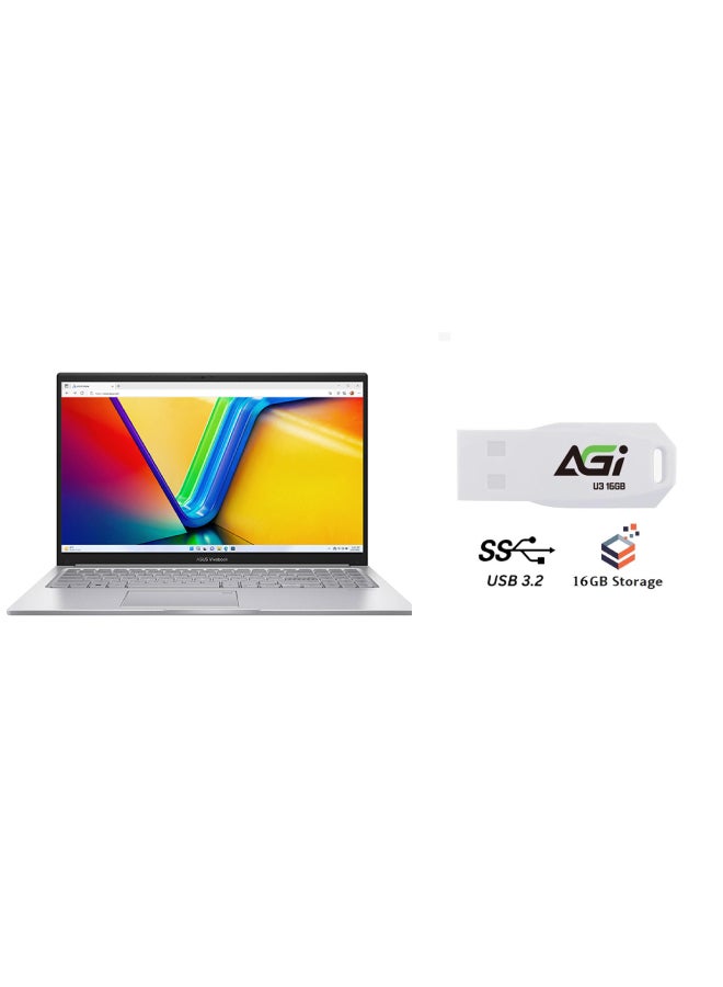 أسوس Vivobook (Upgraded Version) Laptop With 16 Inch WUXGA (1920x1200) Display, Core i9-13900H Processor/32GB RAM DDR4/1TB SSD/Windows 11/Intel UHD Graphics+Flash Drive 16GB English/Arabic Silver - Image 1