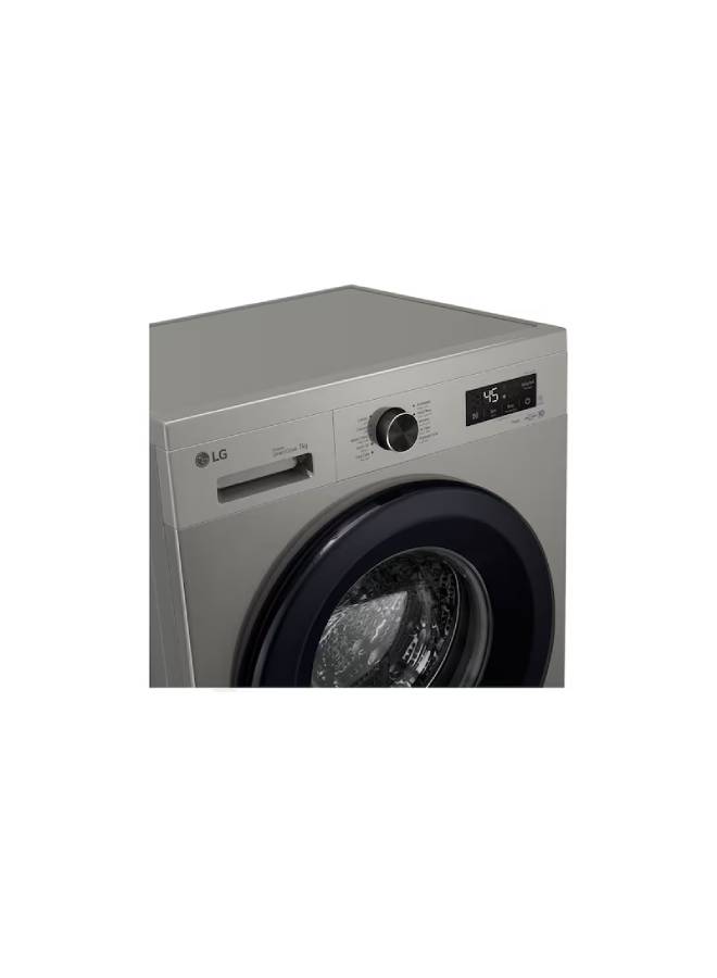 LG 7 kg Front Load, 1400RPM, ThinQ (Wi-Fi) silver F4Y2QYG6P Platinum Silver - Image 3
