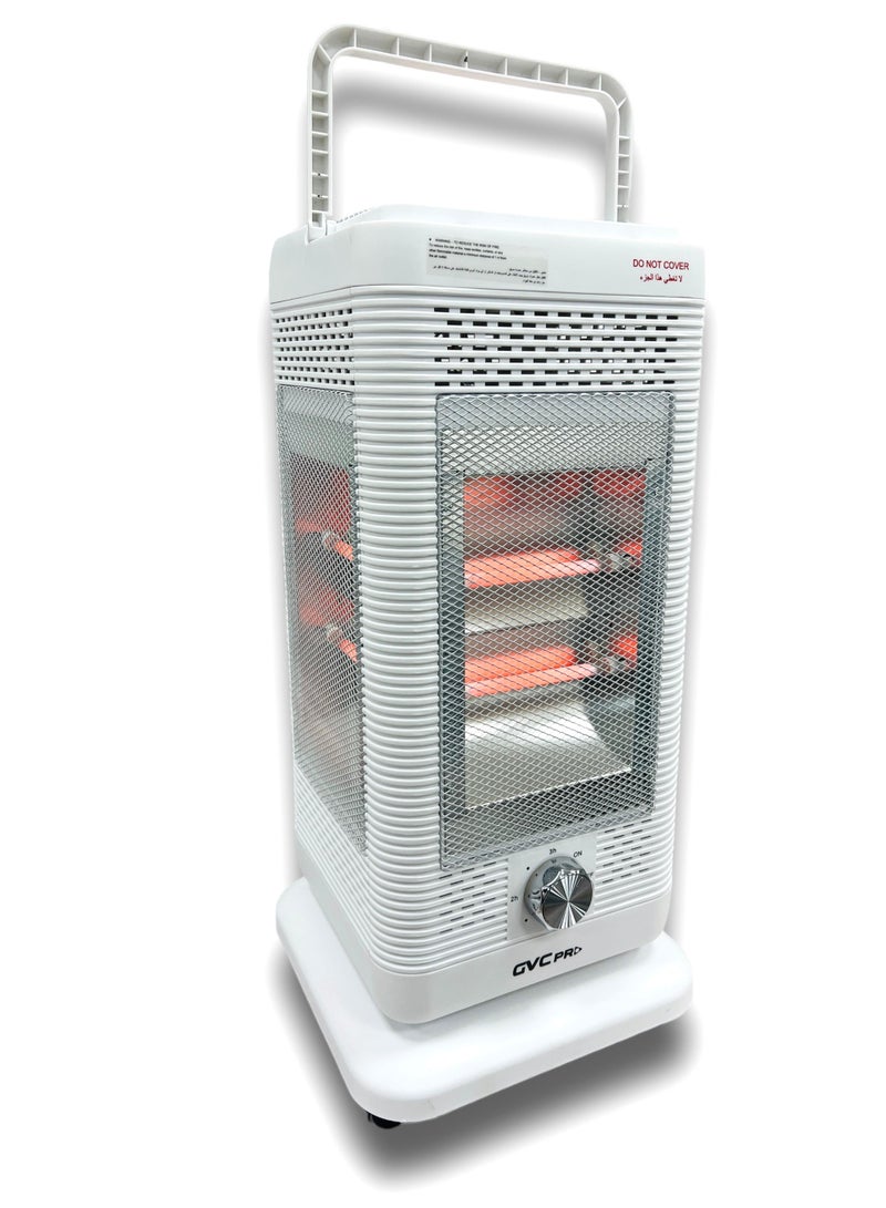 GVC PRO Rectangular Decorative Heater 2000W - 2 Heat Levels - 360 Degree - White GVCHT-1804 2000 W GVCHT-1804 White - Image 2