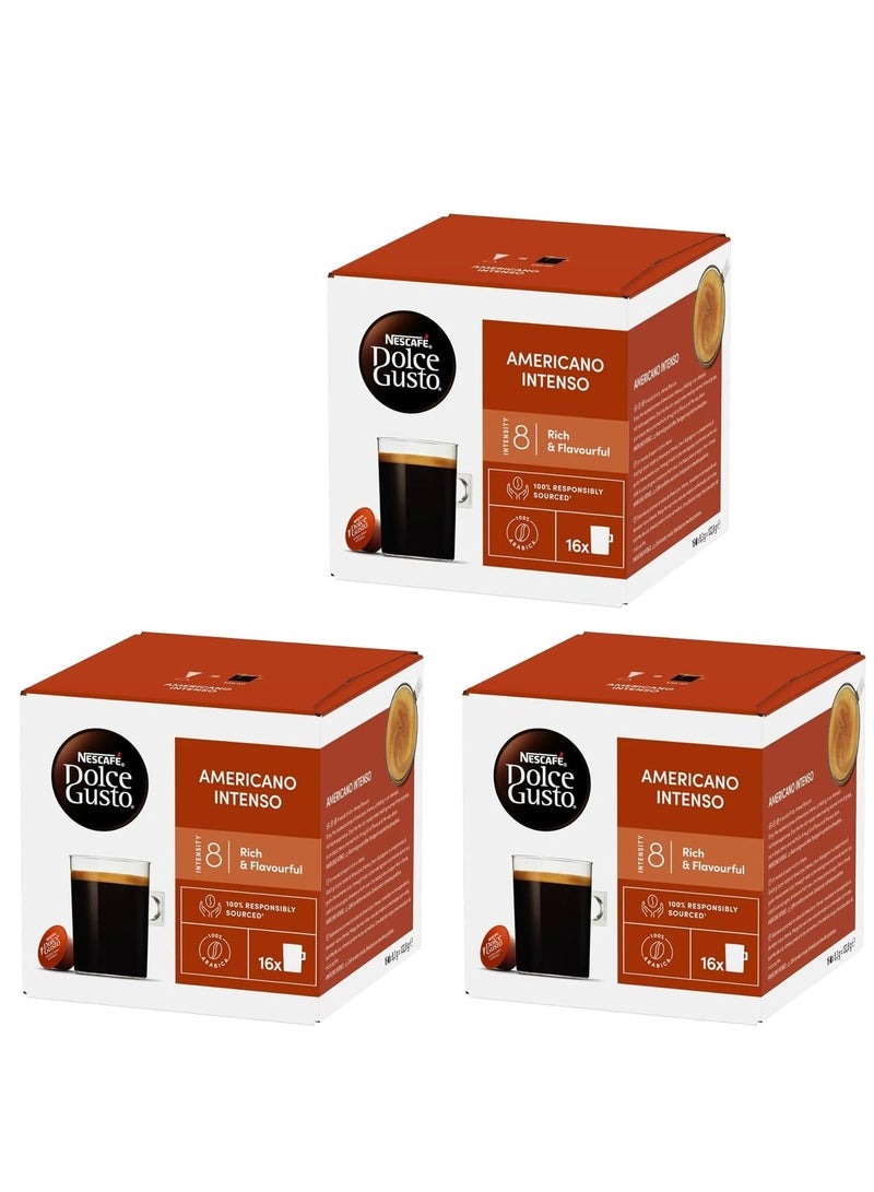 Nescafe Americano Intenso 16 Coffee Capsules 132.8g 432grams Pack of 3 - Image 1