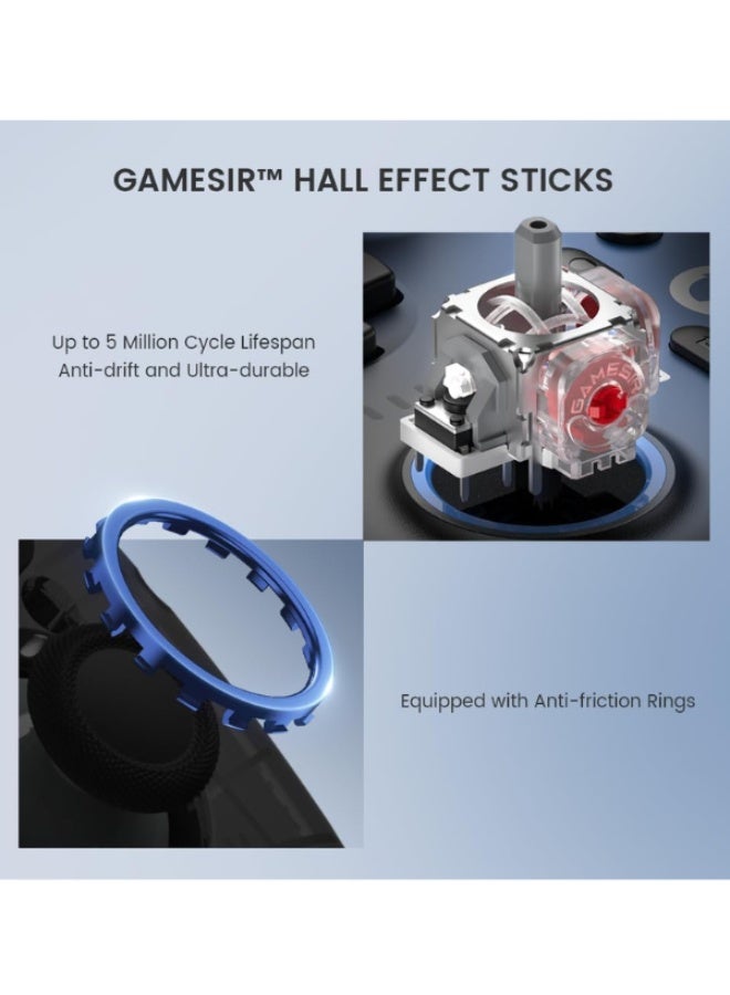 GameSir Super Nova Wireless Gaming Controller for PC/Switch/iOS/Android, Hall Effect Stick & Trigger, Rubberized Grips, RGB Lighting, Swappable ABXY, Detachable Faceplate, 1000mAh with Charging Dock - Image 3
