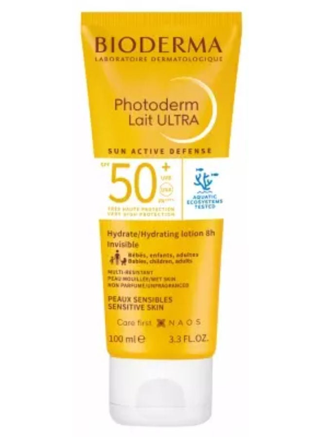 بيوديرما Photoderm Milk Ultra Spf50+ Fragrance Free Sunscreen orange 100ml - Image 1