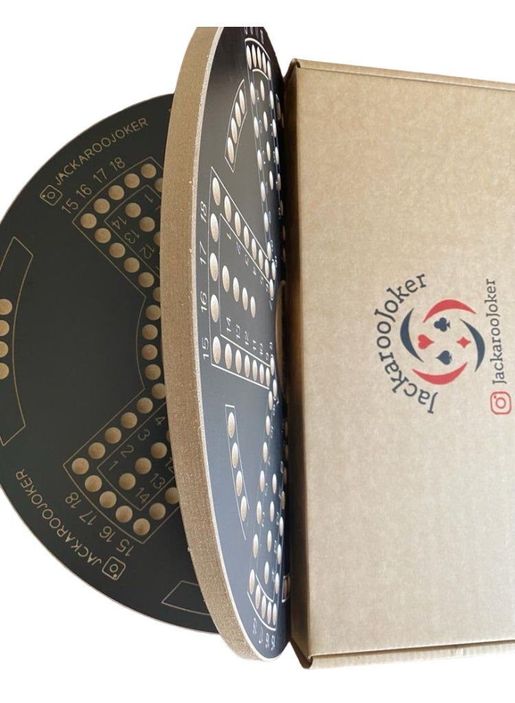 جاكارو جوكر لعبة لوحية خشبية قابلة للطي من الجانبين مع حقيبة لـ 4 لاعبين و 6 لاعبين مع 24 كرة رخامية و 1 بطاقة جاكار بلاستيكية - Image 4