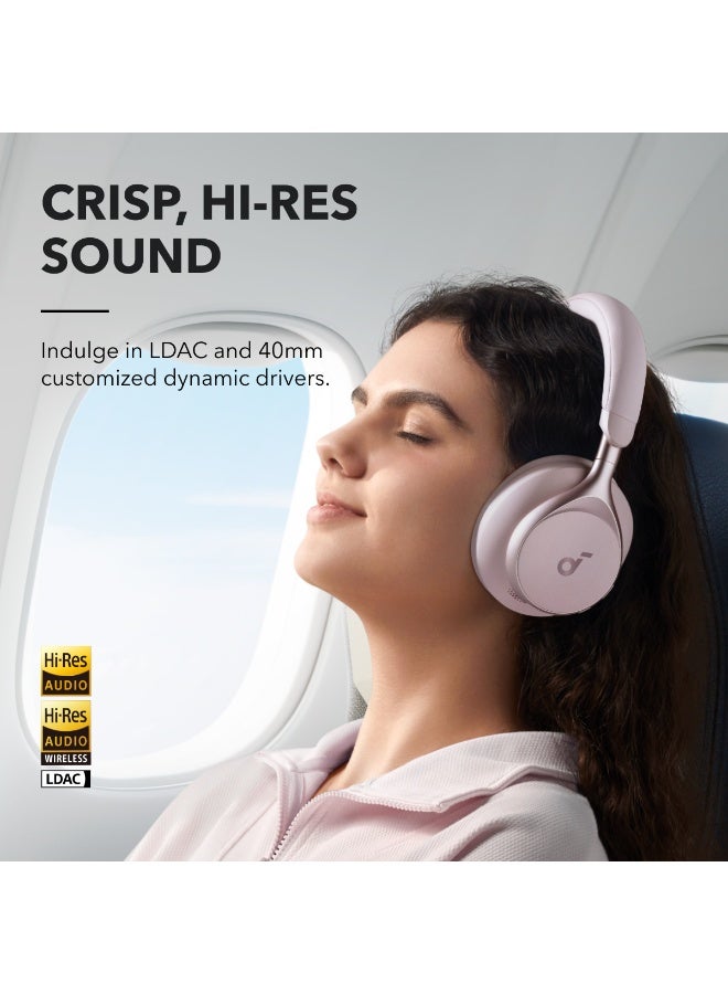 ساوند كور ساوندكور من أنكر، سبيس وان، سماعات رأس بإلغاء الضوضاء النشط، تقليل الصوت 2X أقوى، 40 ساعة من وقت التشغيل مع إلغاء الضوضاء، تحكم عبر التطبيق، صوت لاسلكي عالي الدقة LDAC، ملائمة مريحة، مكالمات واضحة، بلوتوث 5.3 - Image 4