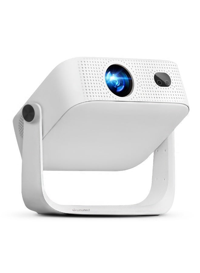 وونكت Portable Smart Projector | 1080P Full HD, 300 ANSI Lumens, Max 250" Screen, Android 12, Auto Focus & Keystone,Built-in WiFi & Bluetooth, Dust-Proof Design, Supports Netflix/Prime/YouTube/4K Q9 1080p white - Image 1